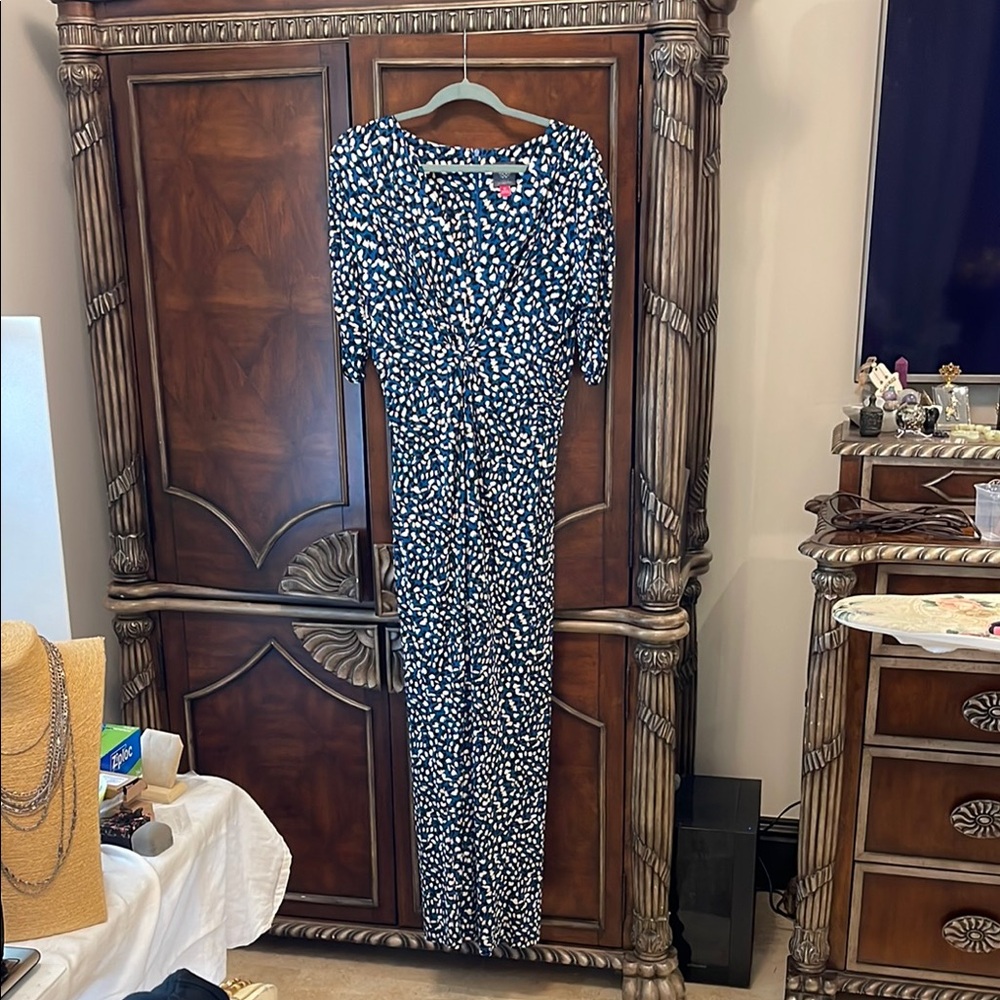 Vince Camuto Navy and White Jumpsuit